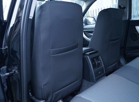 BMW 318 tkanina czarna plecy z tkaniny laminowanej Tkanina laminowana na plecach przody BMW 318 tkanina czarna